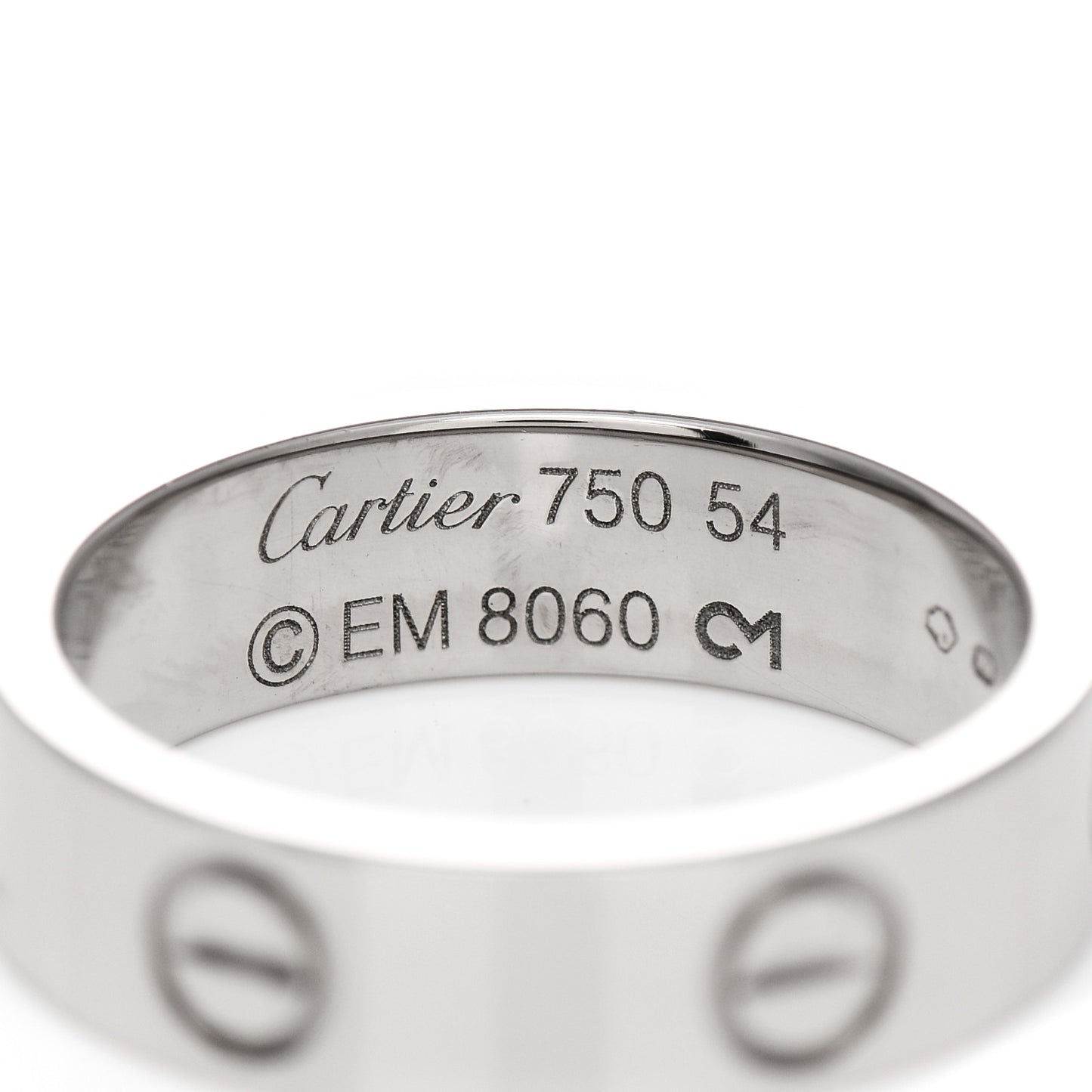 18K White Gold 5.5mm LOVE Ring 54 7