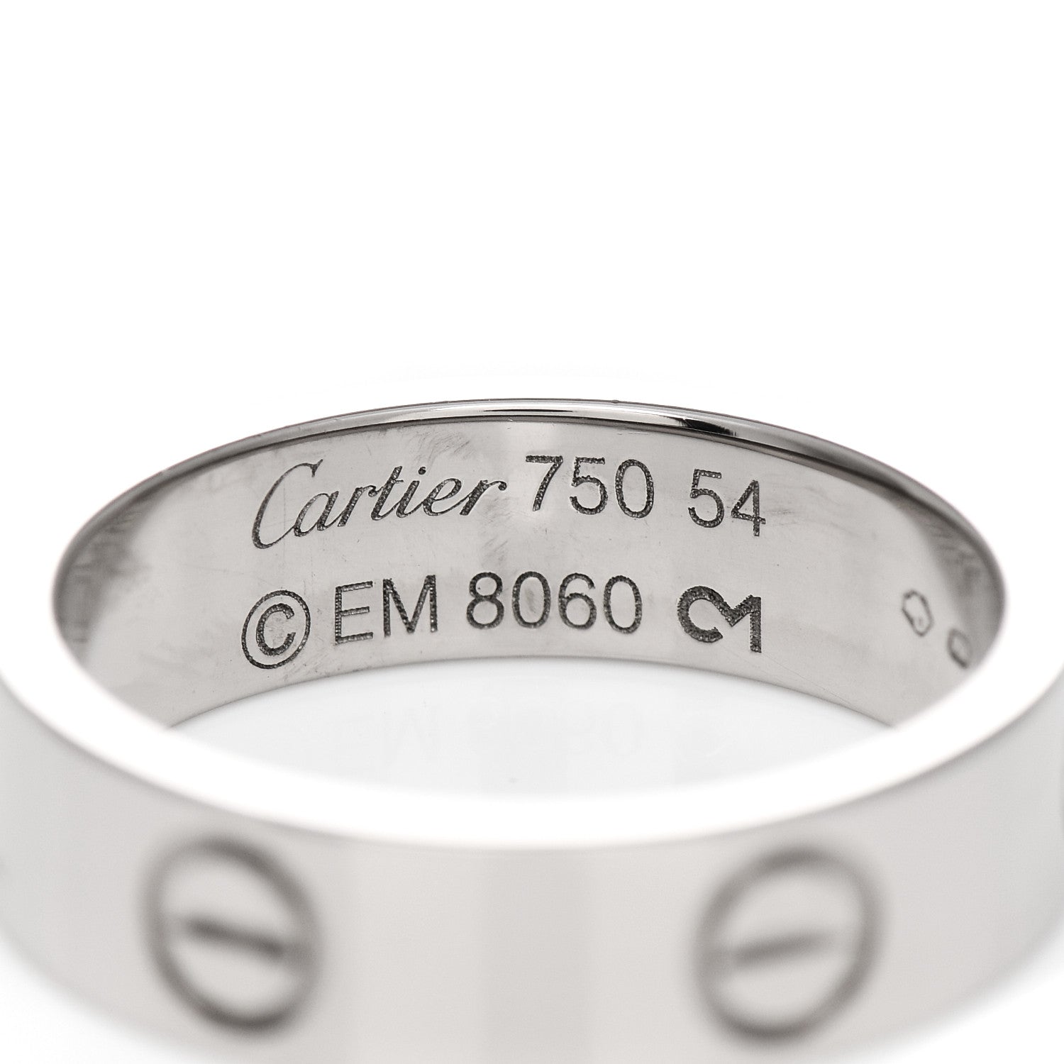 Cartier 18K White Gold 5.5mm LOVE Ring 54 7 4 of 6