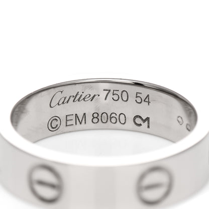 Cartier 18K White Gold 5.5mm LOVE Ring 54 7 4 of 6