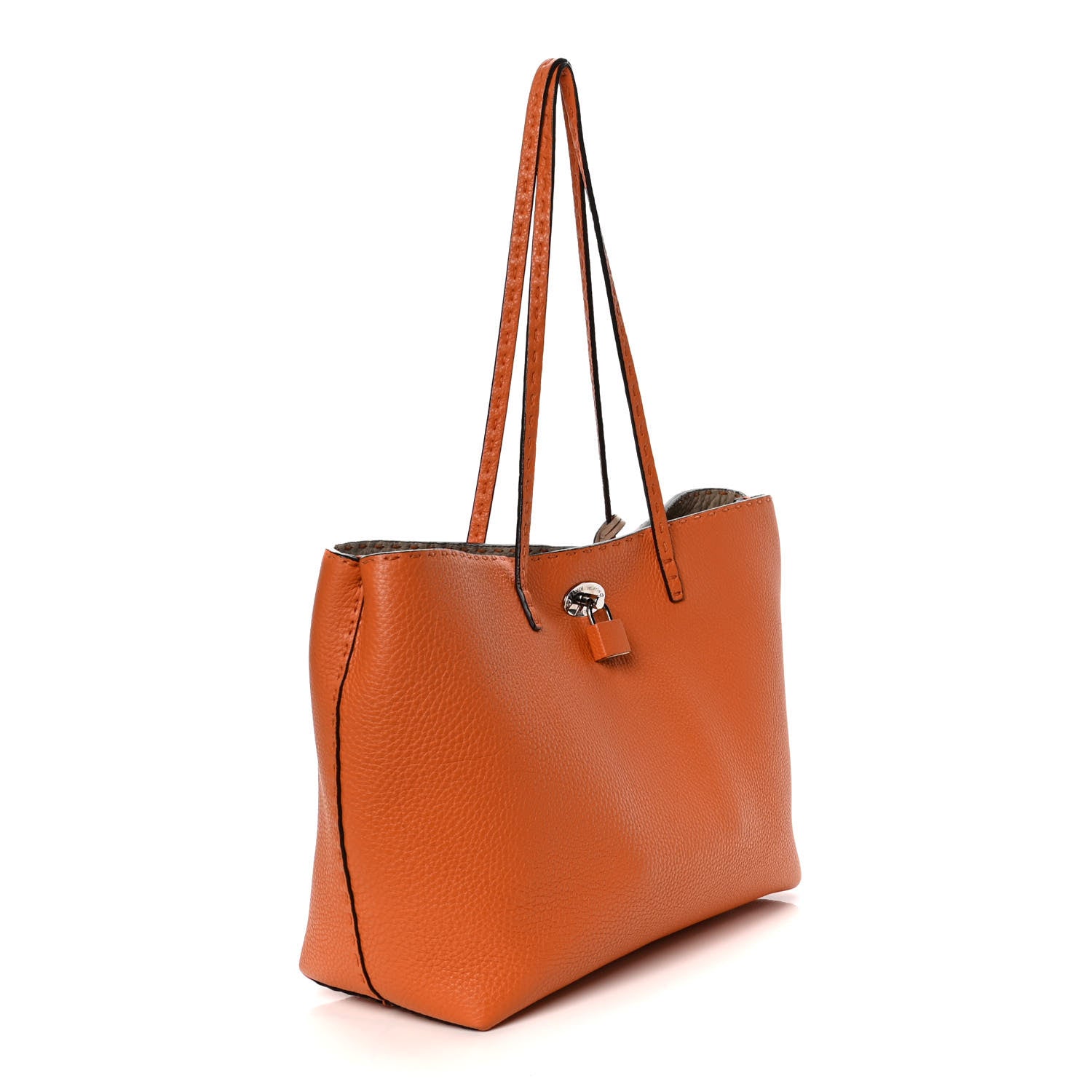 Fendi Cuoio Romano Selleria Bi-Color Carla Shopping Tote Orange Stone 5 of 11