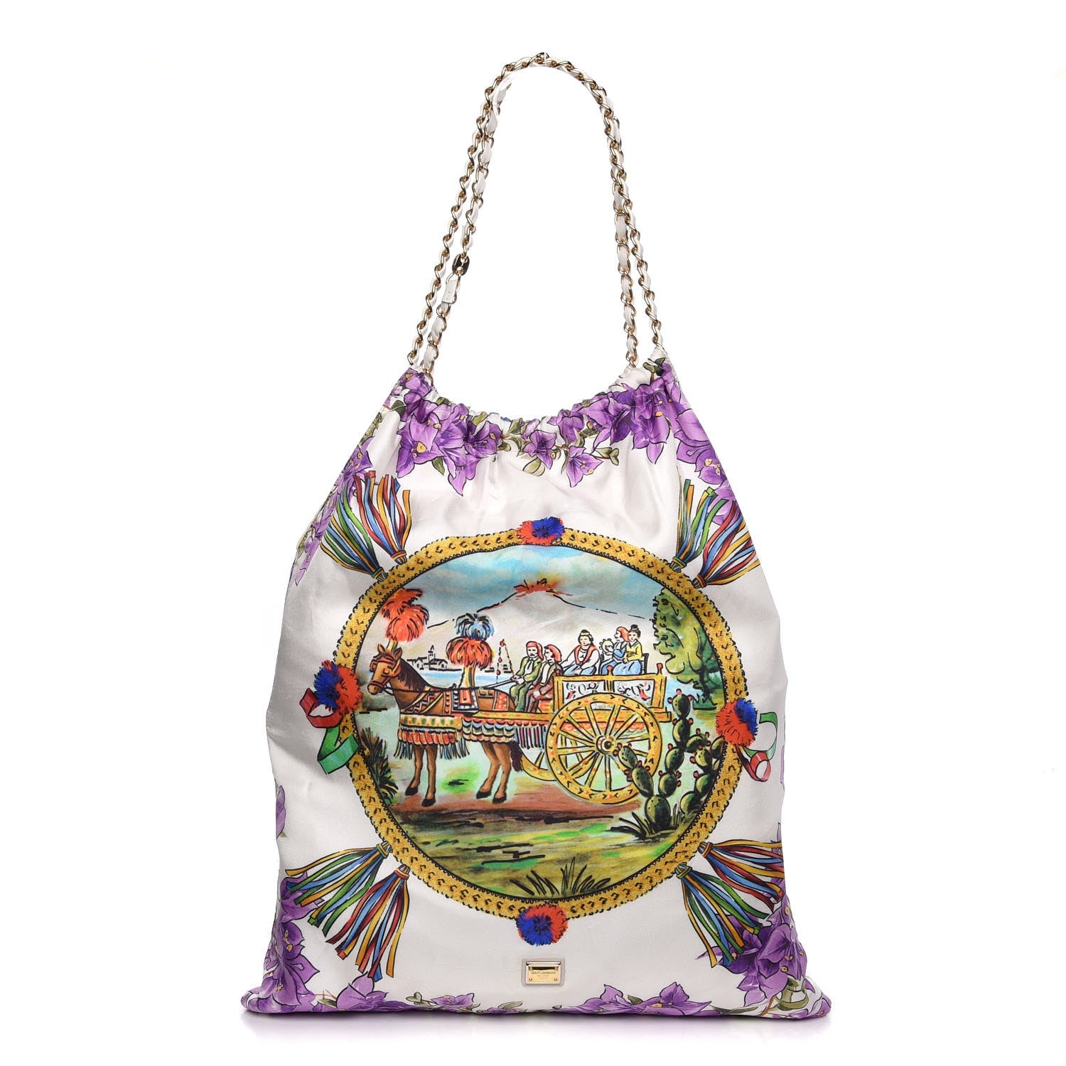 Dolce & Gabbana Silk Printed Anita Tote Multicolor 1 of 7