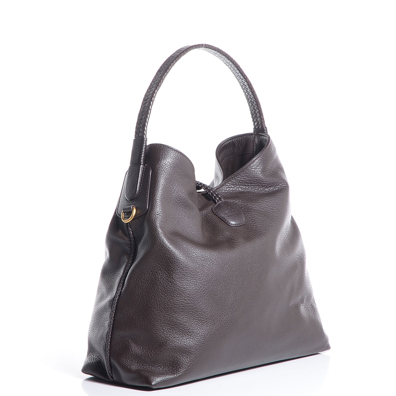 Gucci Deerskin Large Hip Bamboo Hobo Dark Cocoa 3 of 7