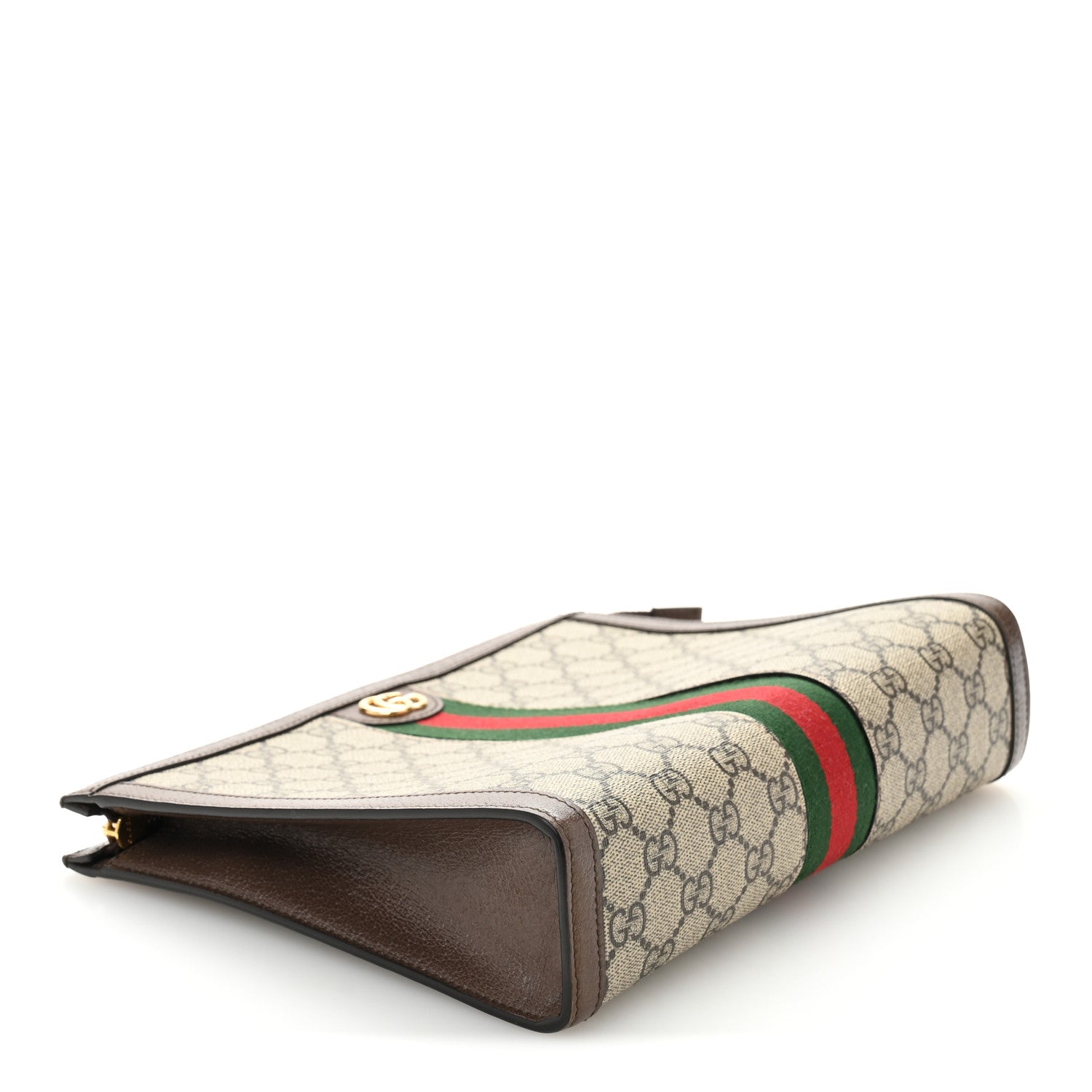Gucci GG Supreme Monogram Web Ophidia Pouch Brown 4 of 9