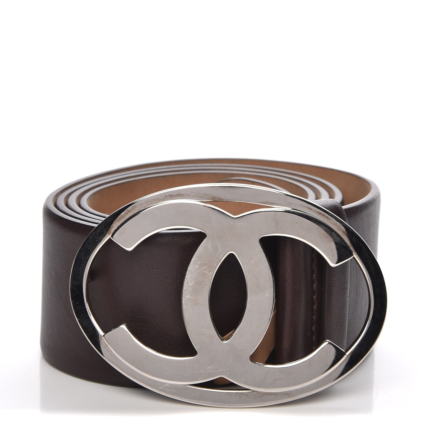 Calfskin CC Belt 95 38 Dark Brown