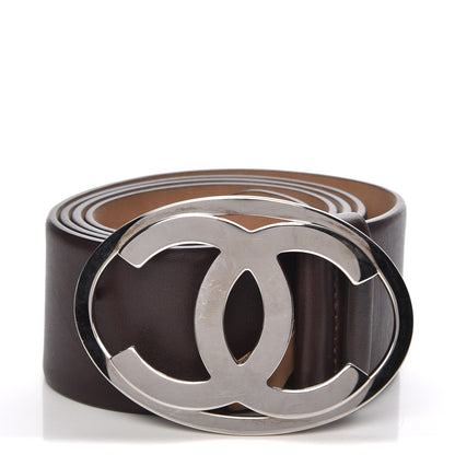 Chanel Calfskin CC Belt 95 38 Dark Brown 1 of 8