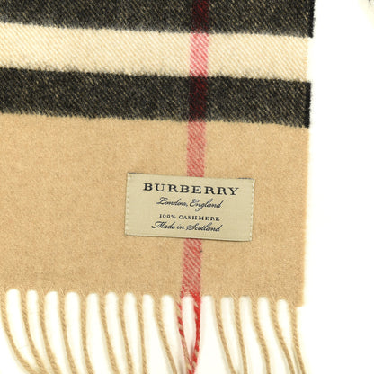 Burberry Cashmere Giant Heritage Check Fringe Scarf Camel 3 of 3
