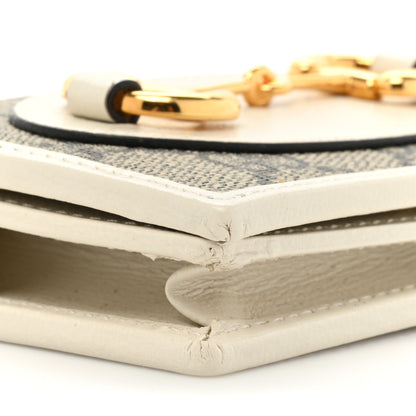 Gucci GG Supreme Monogram Azalea Calfskin Horsebit 1955 Card Case Wallet Beige Ebony Mystic White 10 of 12