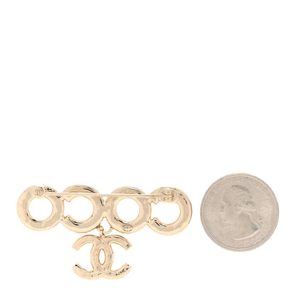 Chanel Metal Pearl Coco Brooch Gold 2 of 4