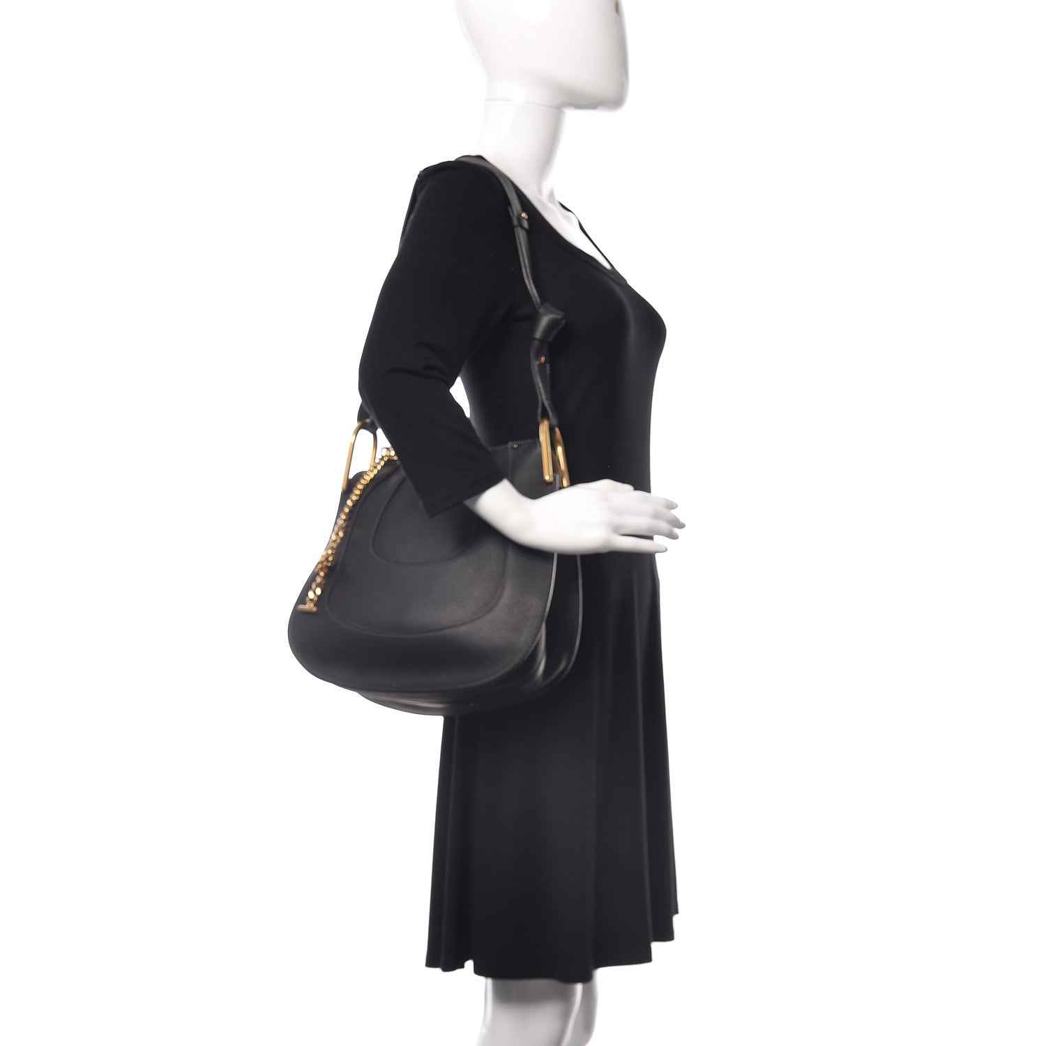 Chloe Grained Calfskin Small Hayley Hobo Black 2 of 10