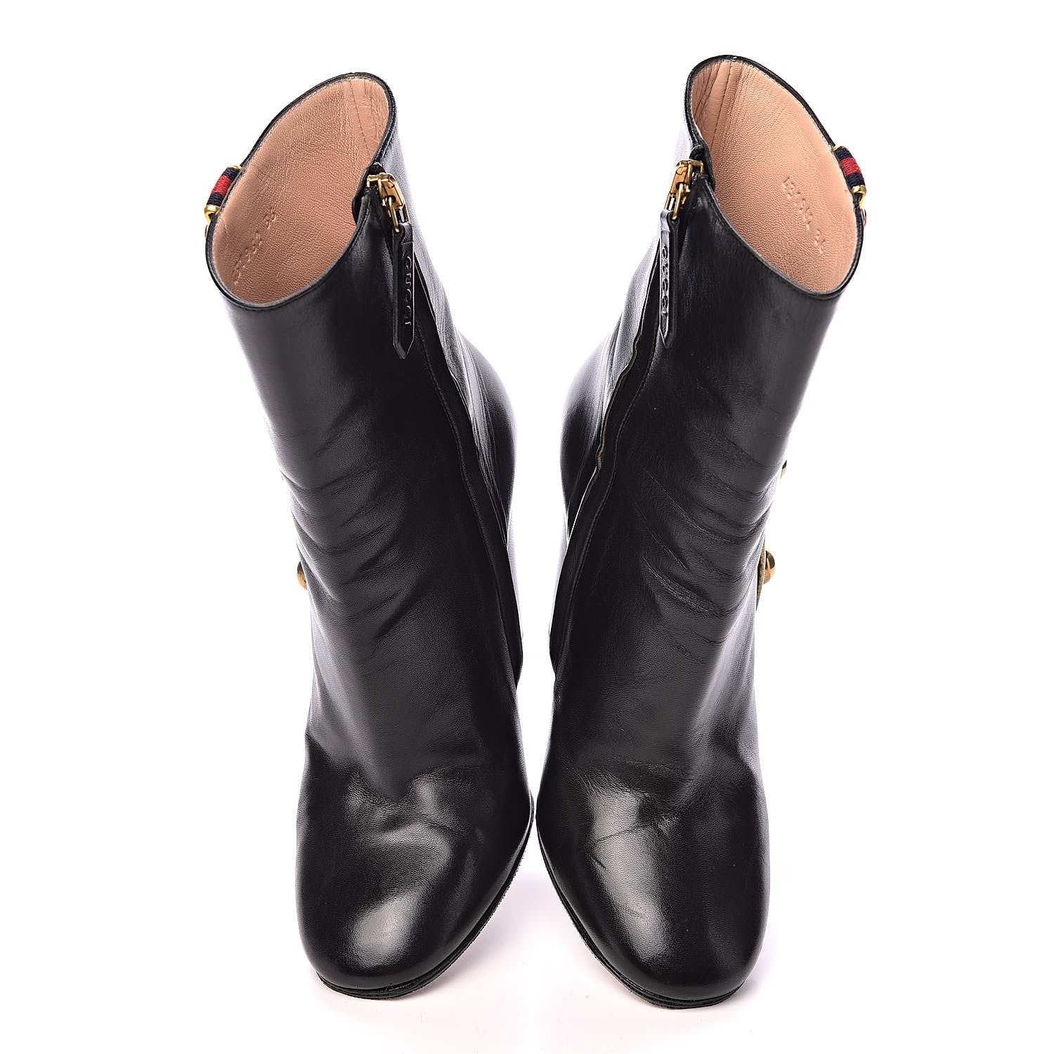 Gucci Malaga Kid Web Carly Mid Calf Boots 36 Black 14 of 14