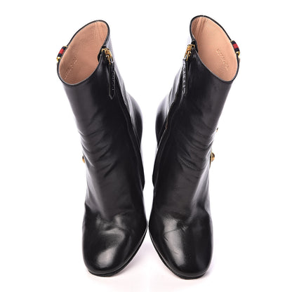 Gucci Malaga Kid Web Carly Mid Calf Boots 36 Black 14 of 14