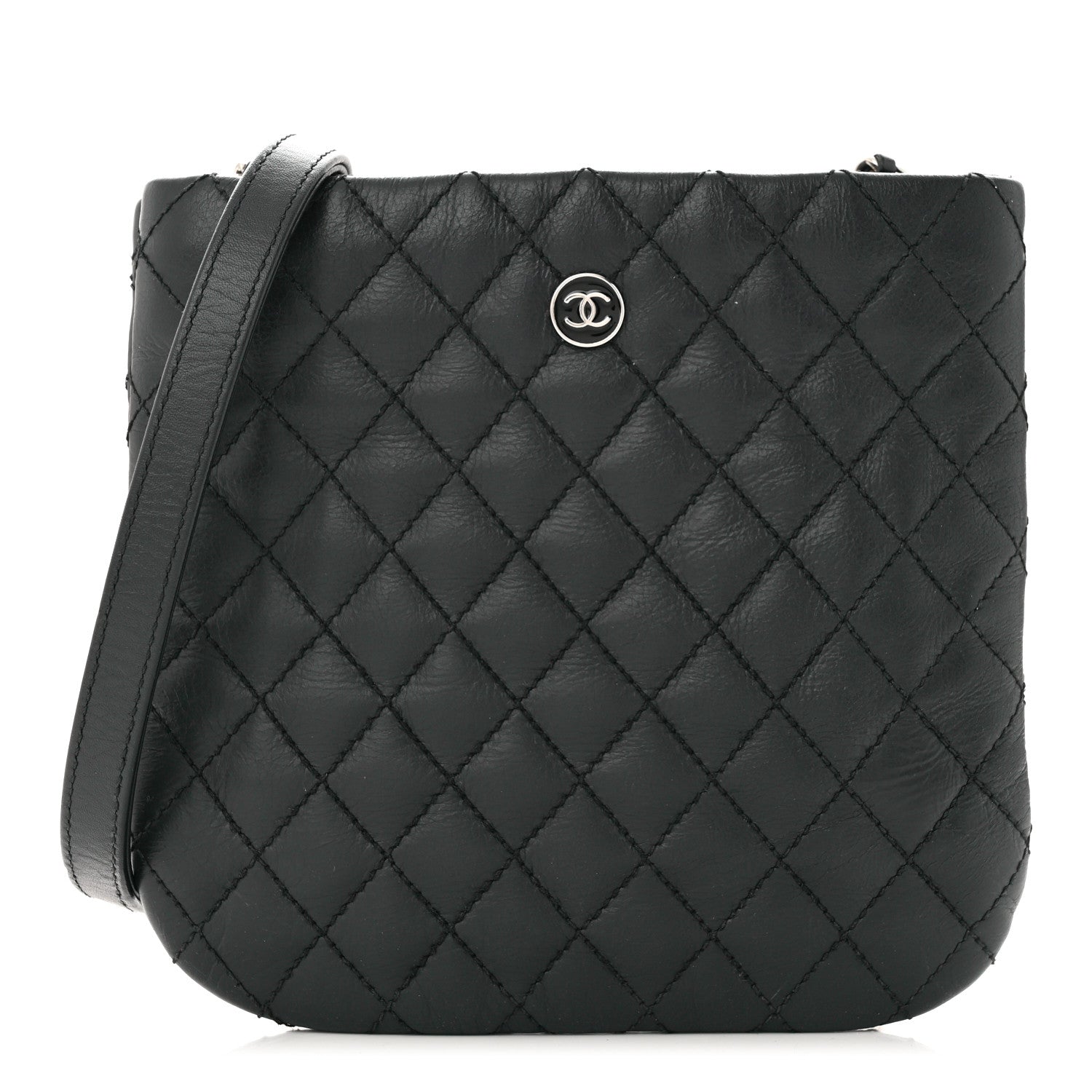 Chanel Aged Calfskin Quilted Crossbody Bag Black 1 of 10