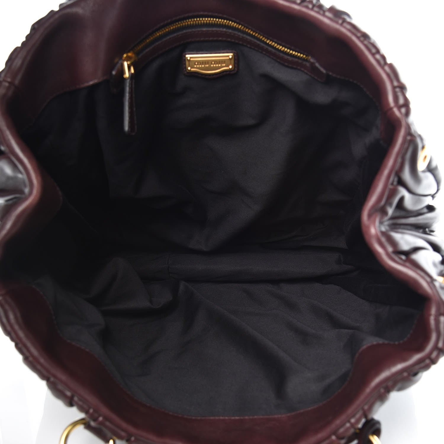 Miu Miu Nappa Matelasse Shopping Tote Prugna 5 of 11