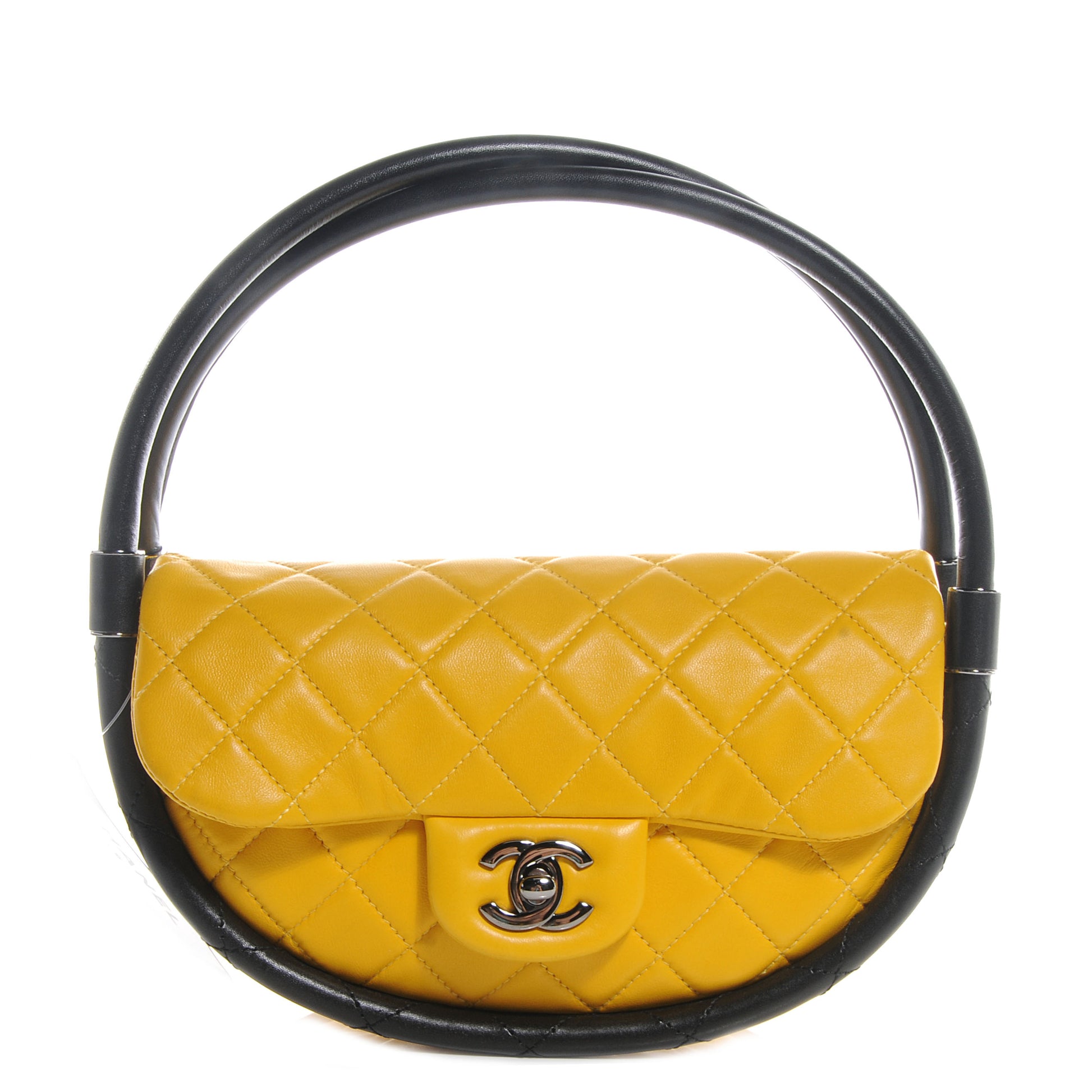 Chanel Quilted Lambskin Small Hula Hoop Flap Yellow 1 of 9
