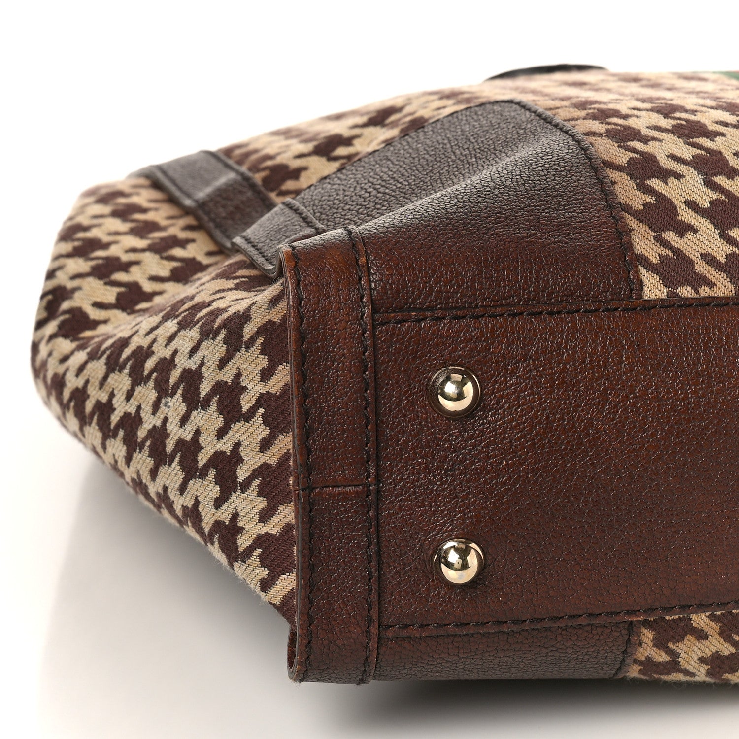 Gucci Fabric Pied De Poule Large Seventies Web Boston Brown 8 of 9