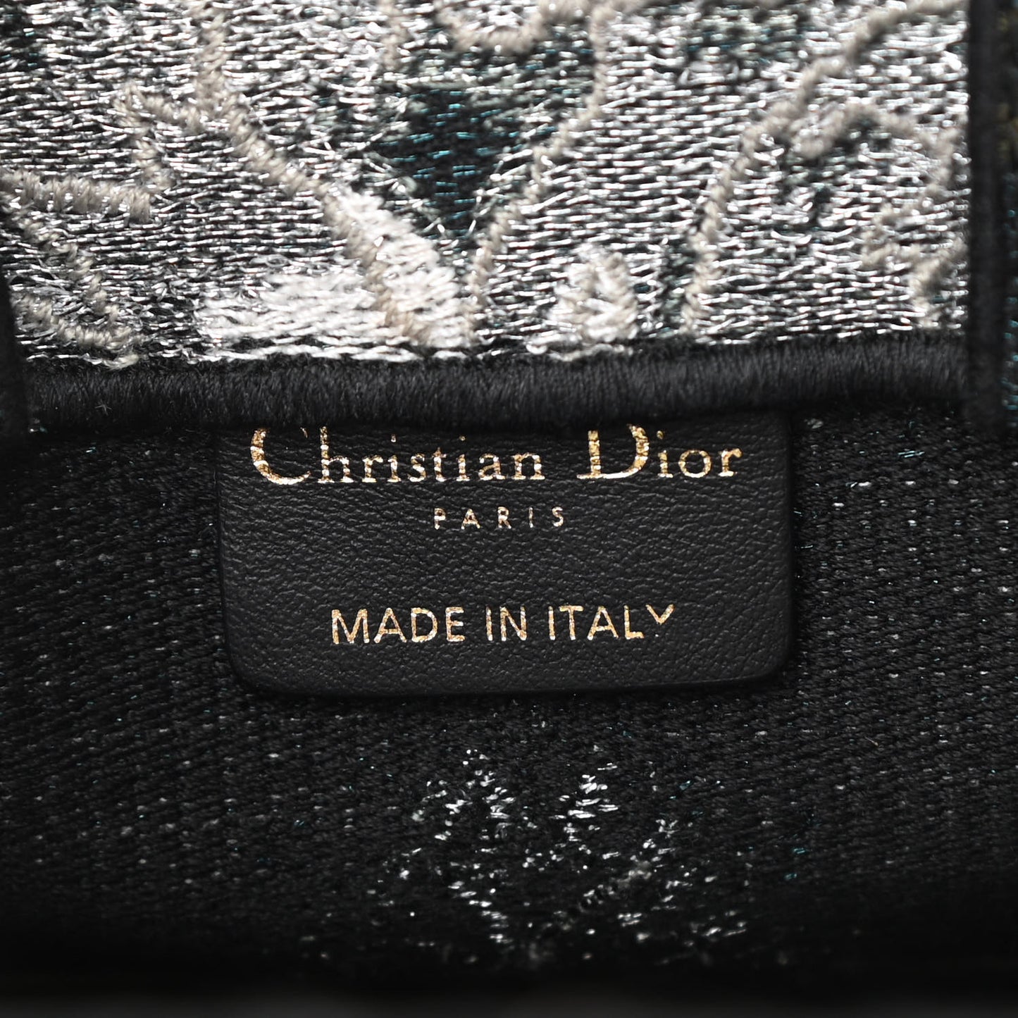 Canvas Tie And Dior Vertical Book Tote Green Multicolor