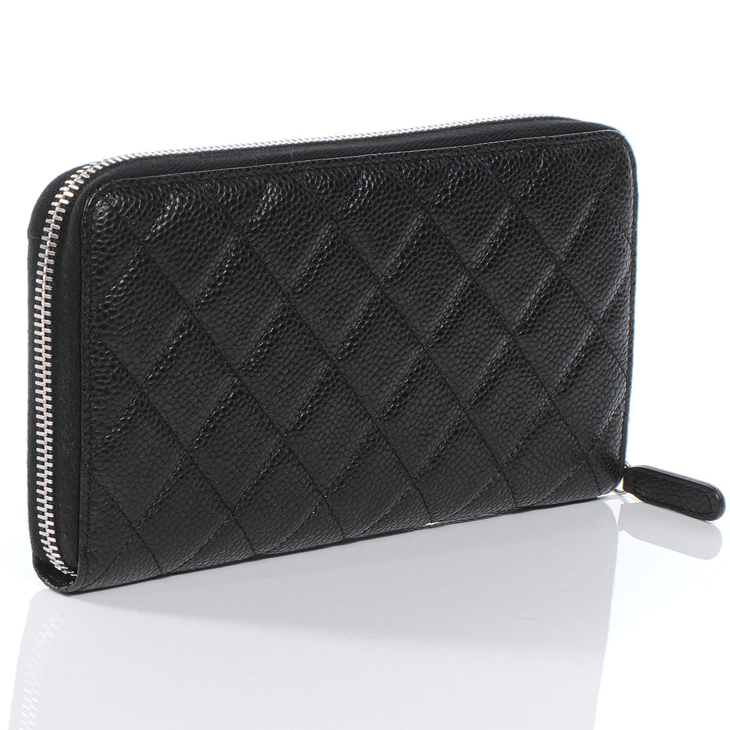 Chanel Caviar Quilted Zip Around Wallet Black 3 of 8
