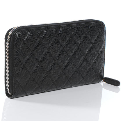 Chanel Caviar Quilted Zip Around Wallet Black 3 of 8