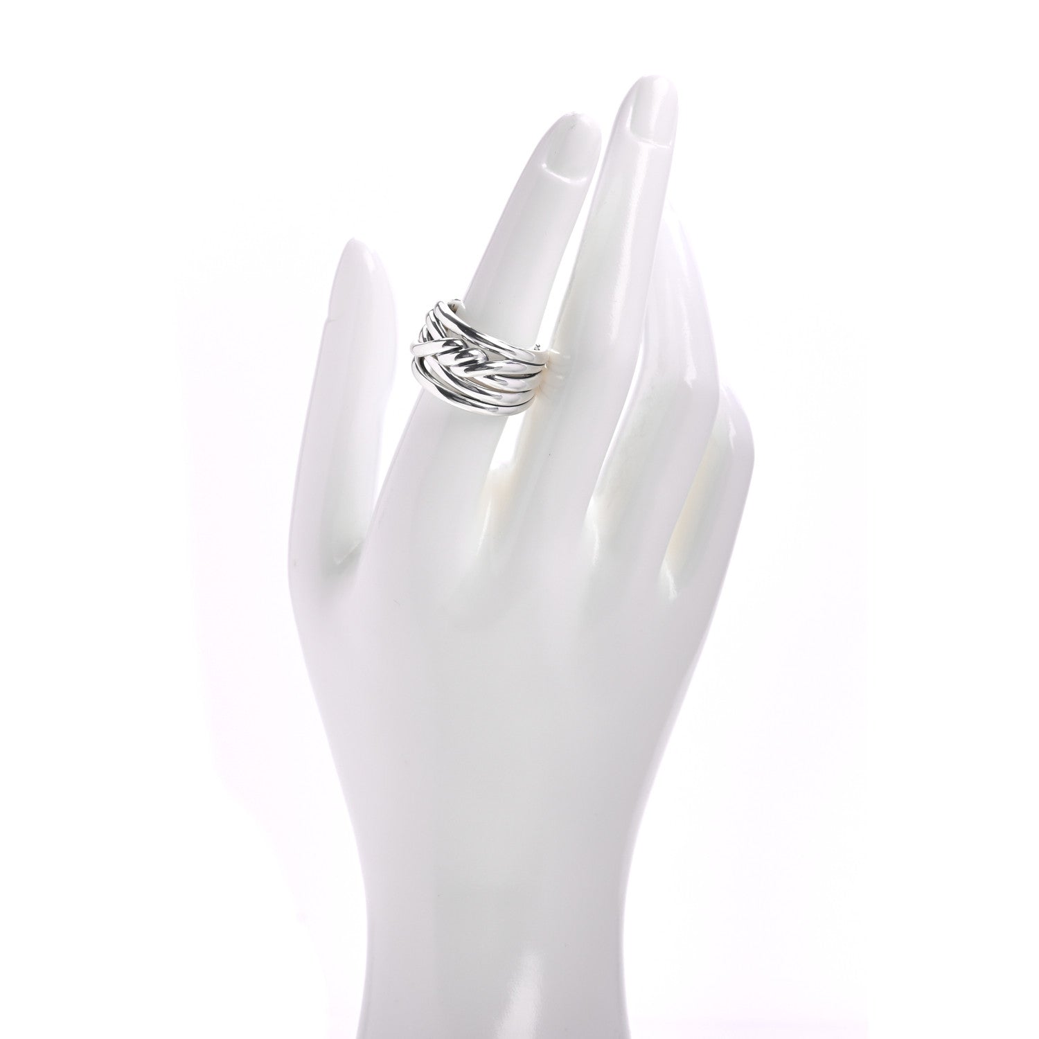 David Yurman Sterling Silver 14mm Continuance Ring 55 7.25 2 of 5