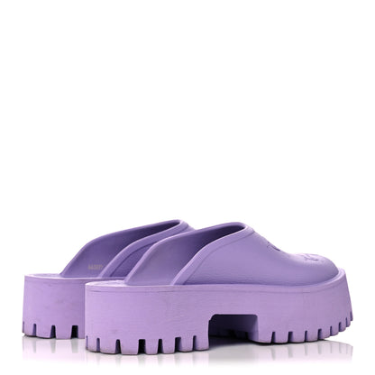 Gucci Rubber GG Monogram Perforated Elea Platform 55mm Lug Sole Sandals 40 Lapis 4 of 11