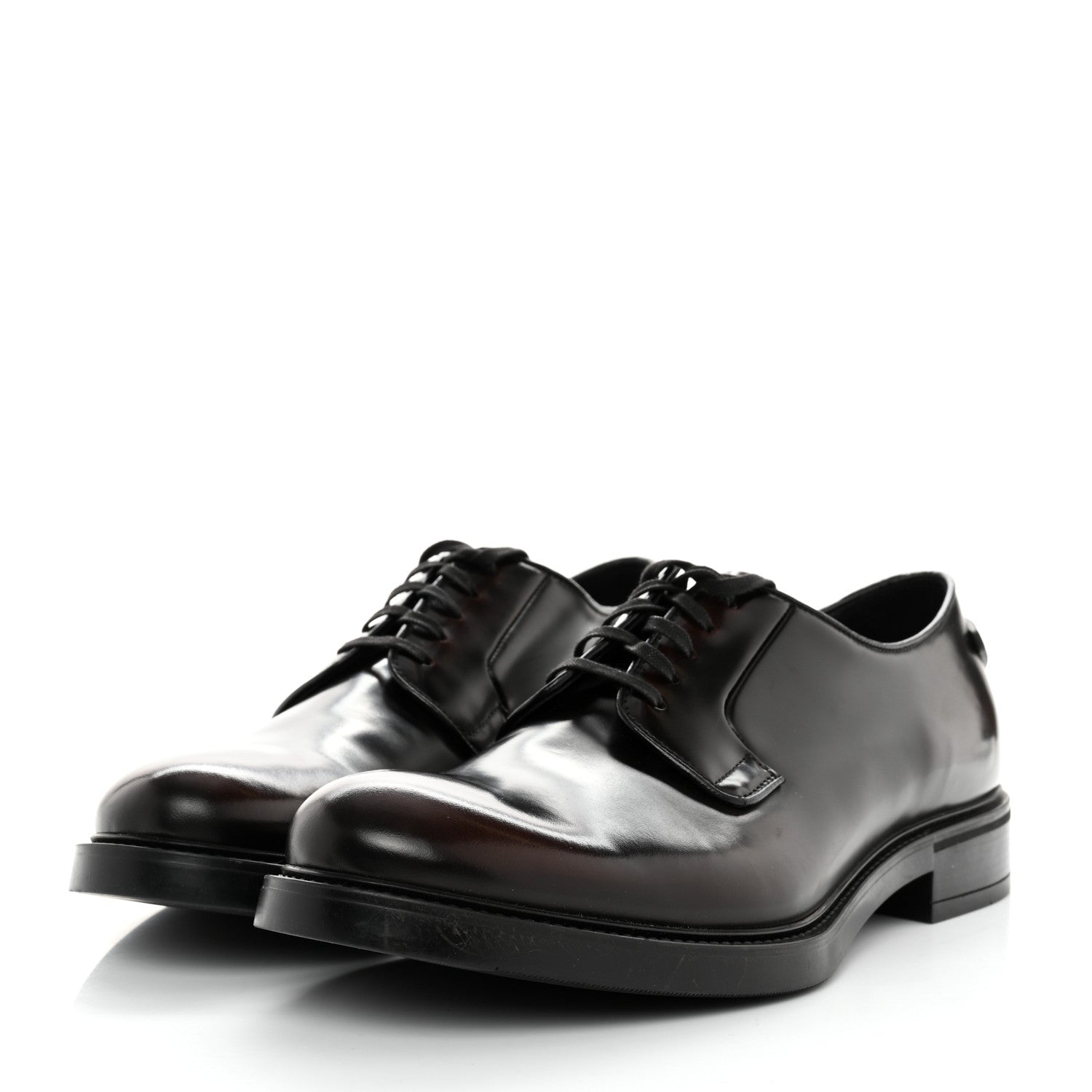 Prada Spazzolato Lace Up Oxfords 10 Bruciato Fume 3 of 9