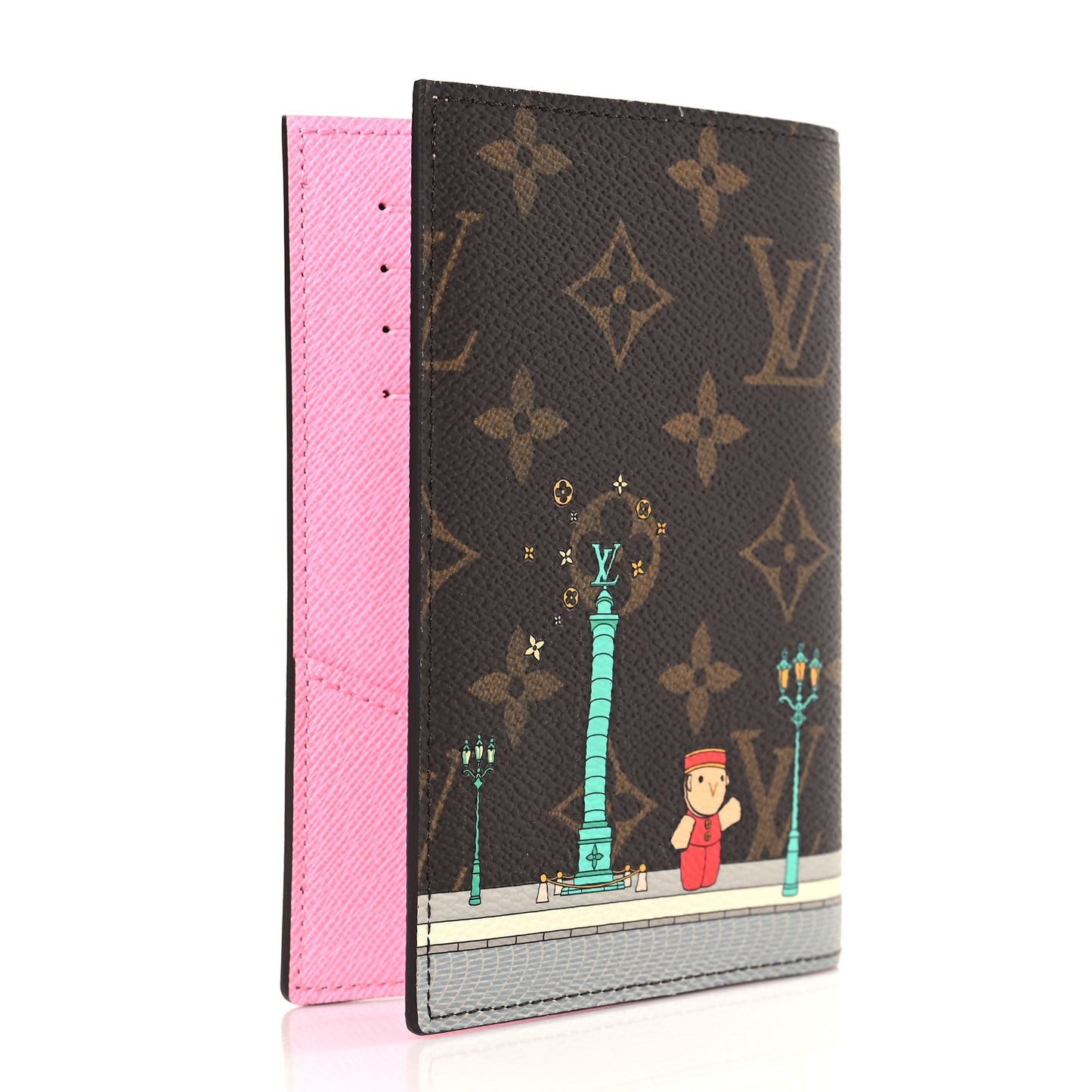 Monogram 2022 Christmas Animation Paris Passport Cover Pink