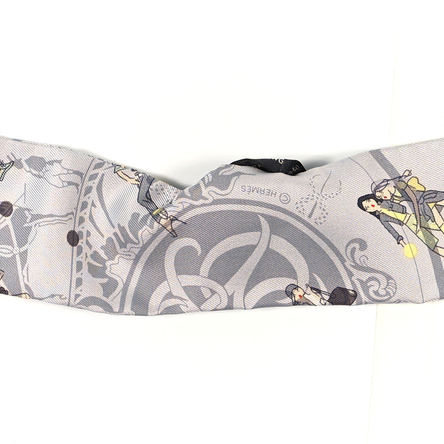 Silk Ex-Libris Les Parisiennes Twilly Gris Perle Jaune