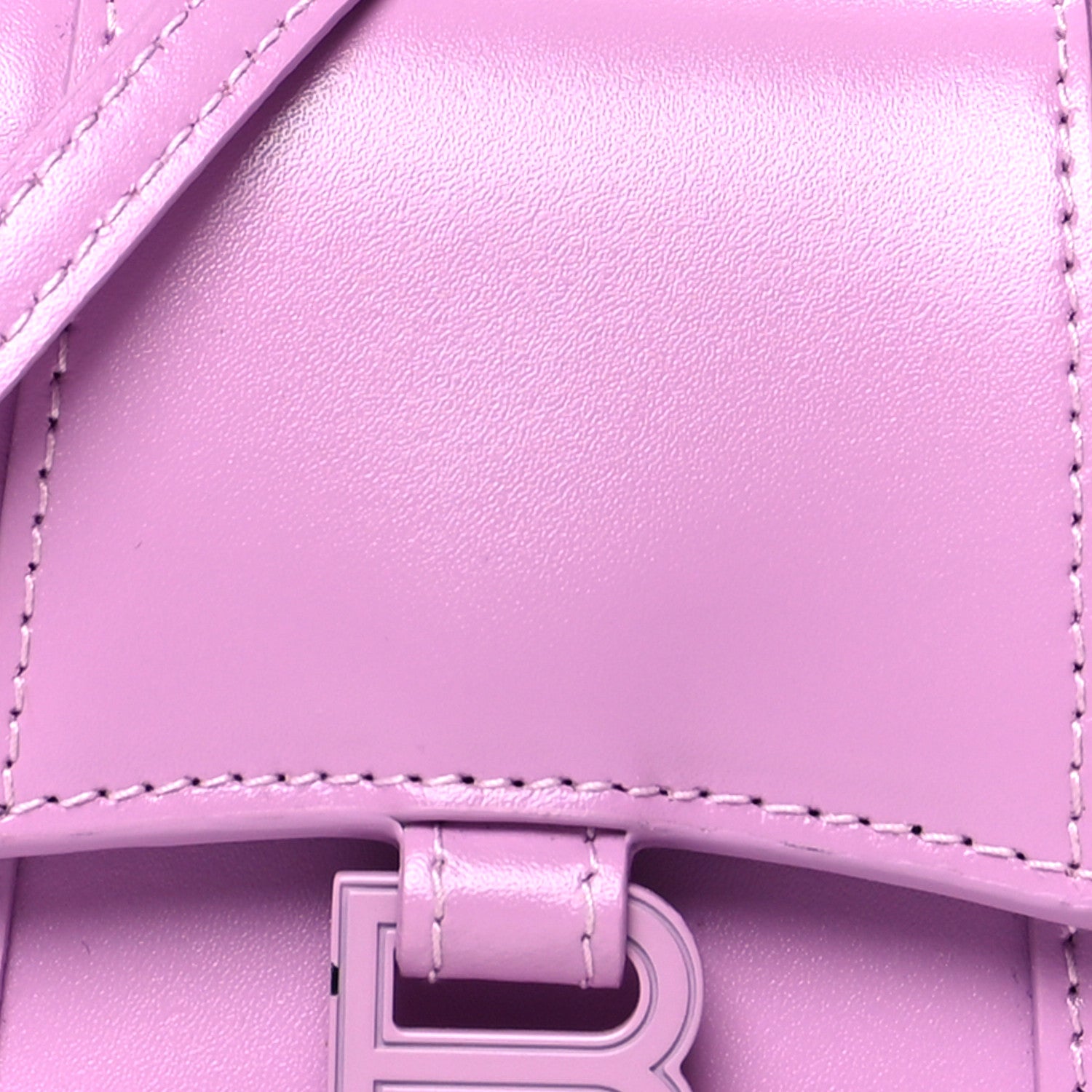 Balenciaga Shiny Box Calfskin Tonal B Hourglass Top Handle Bag Mini Lilac 8 of 10