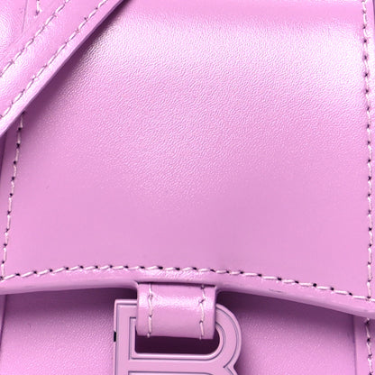 Balenciaga Shiny Box Calfskin Tonal B Hourglass Top Handle Bag Mini Lilac 8 of 10