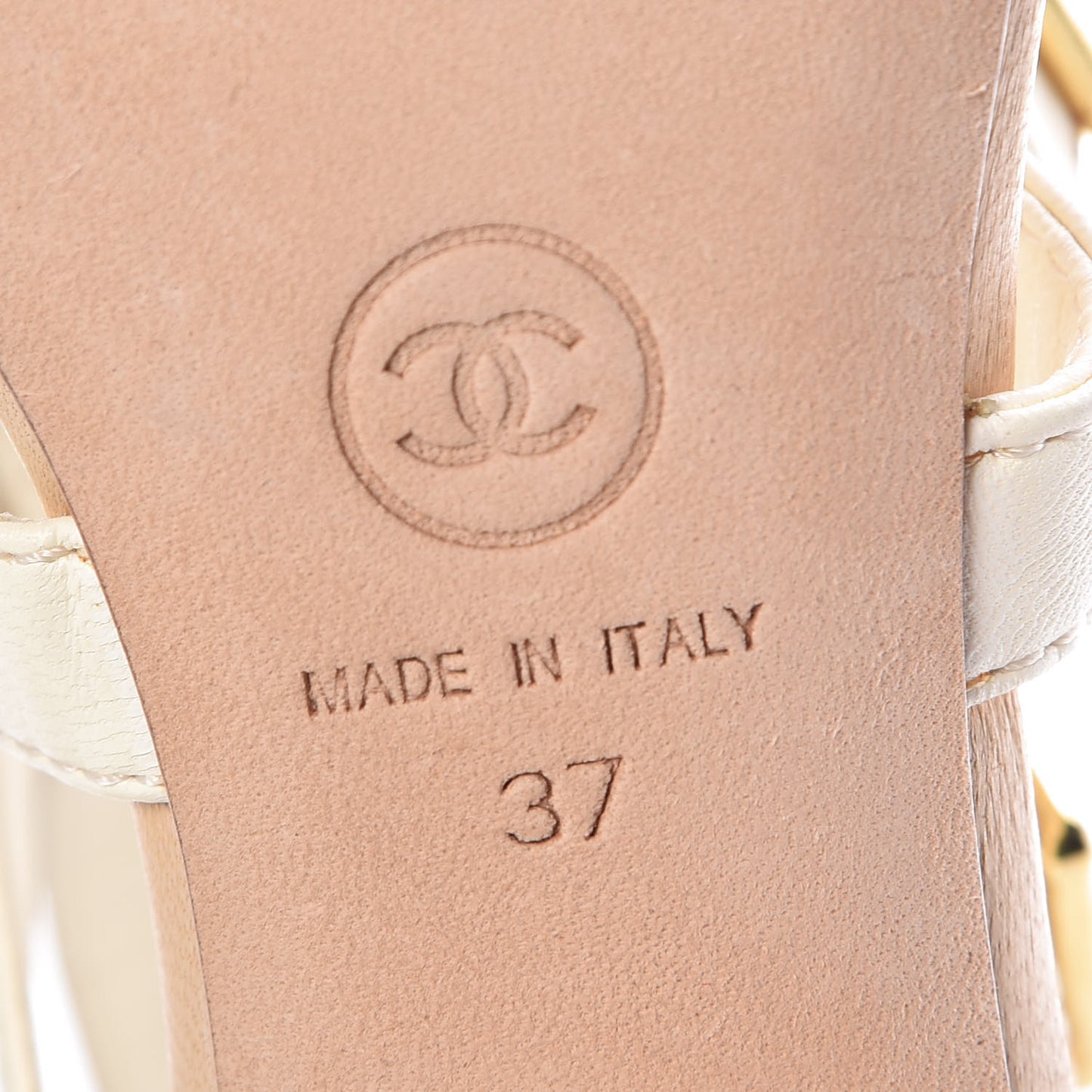 Lambskin Gladiator Sandals 37 Beige White Black