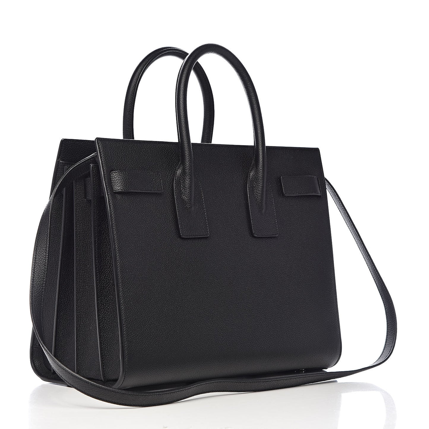 Grained Calfskin Small Sac De Jour Black