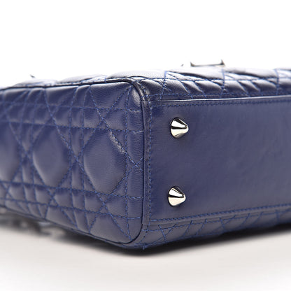 Christian Dior Lambskin Cannage Small Lucky Badges My Lady Dior Navy 14 of 16