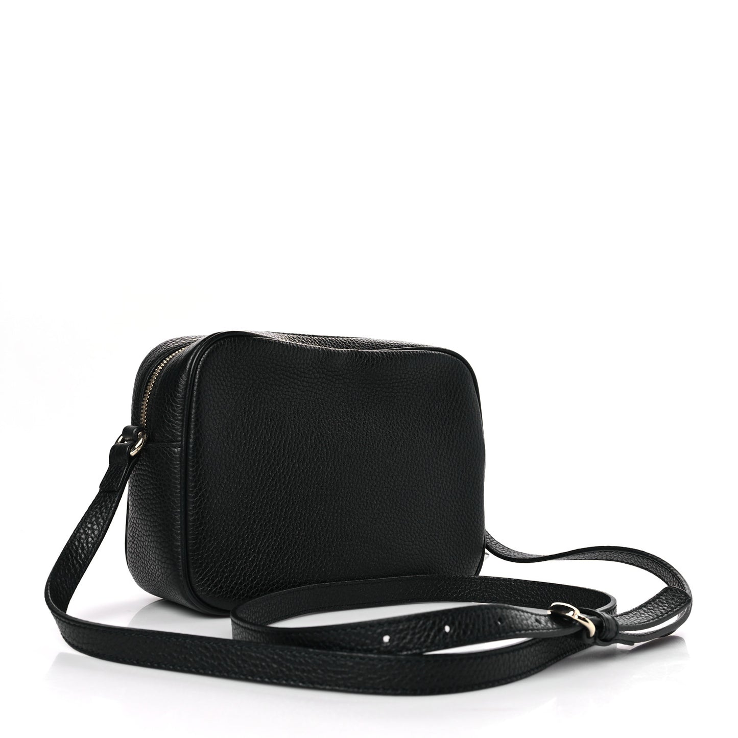 Pebbled Calfskin Small Soho Disco Bag Black