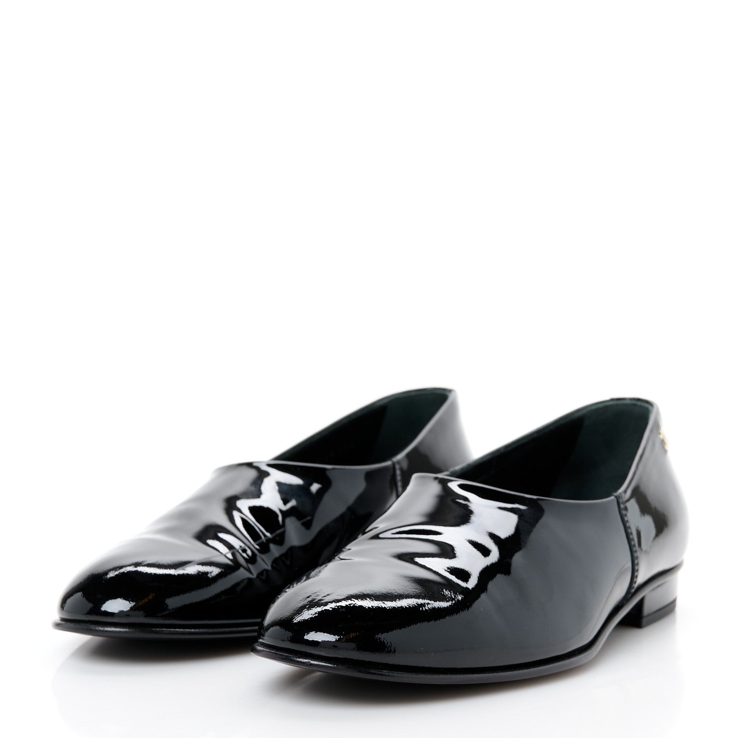 Chanel Patent Calfskin Moccasin Loafers 36.5 Black 4 of 9