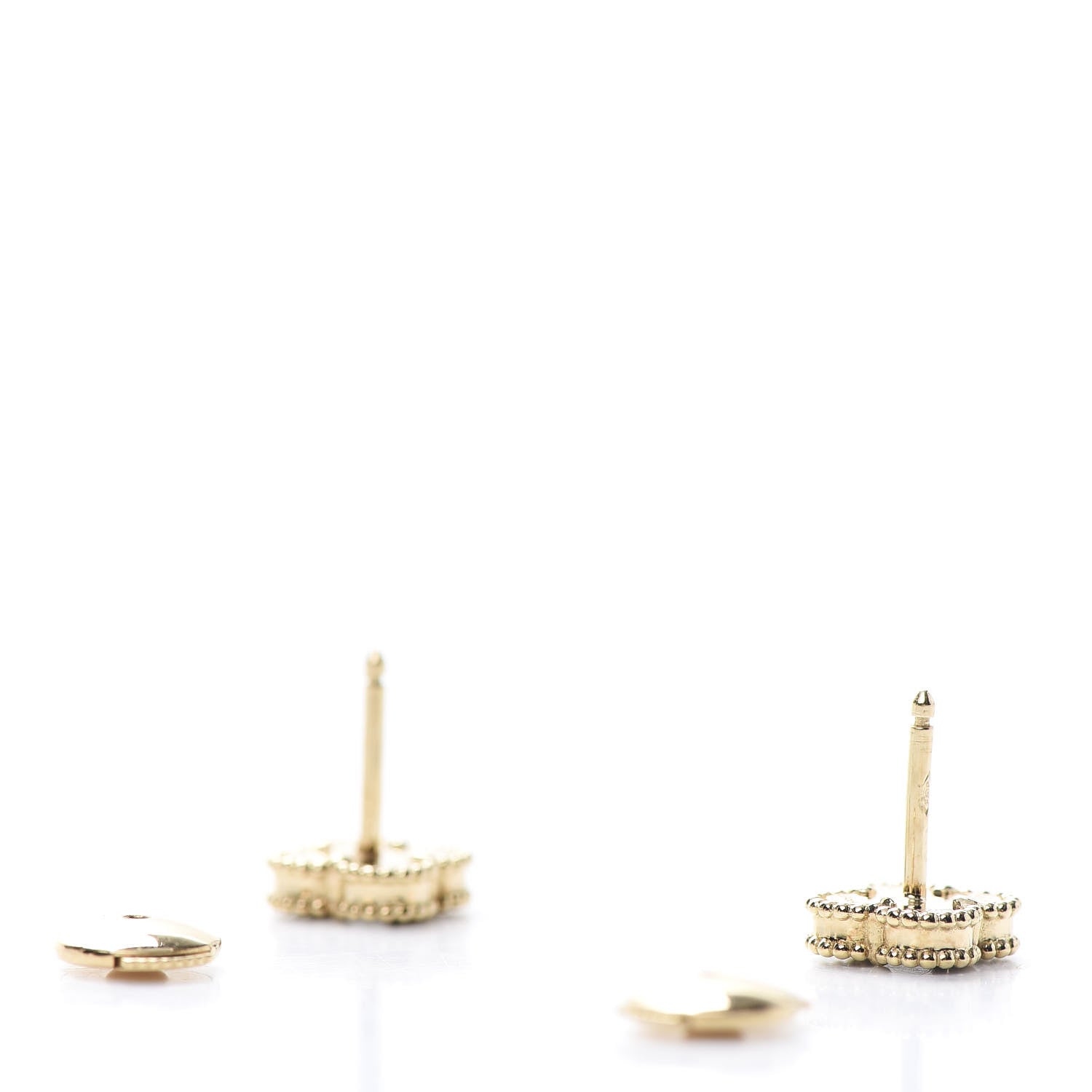 Van Cleef & Arpels 18K Yellow Gold Black Onyx Sweet Alhambra Earrings 3 of 6