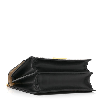 Fendi Vitello Liberty Bi-Color FF 1974 Embossed Small Kan U Shoulder Bag Maya Black 4 of 11
