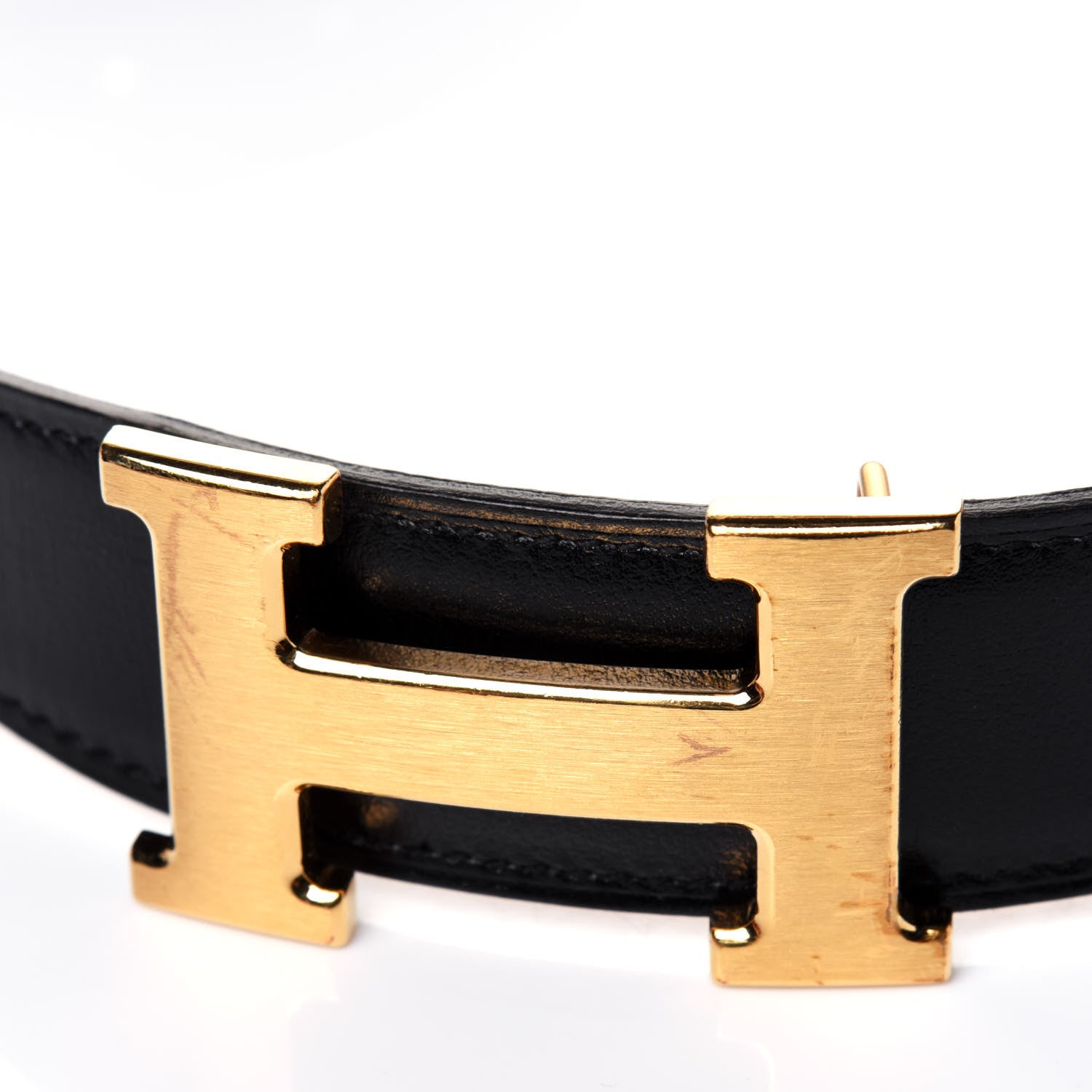 Hermes Box Togo 32mm H Belt 90 Black Orange 4 of 10