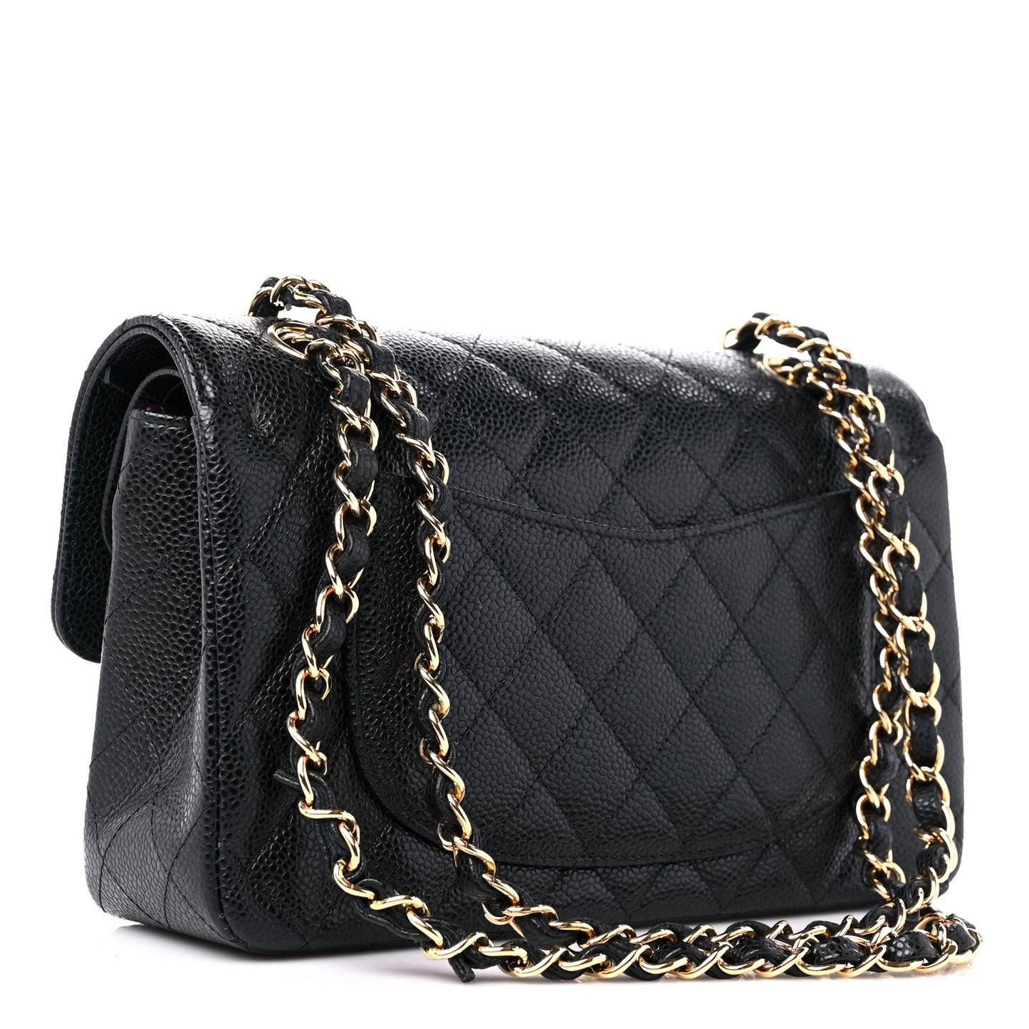 Caviar Quilted Small Double Flap Black