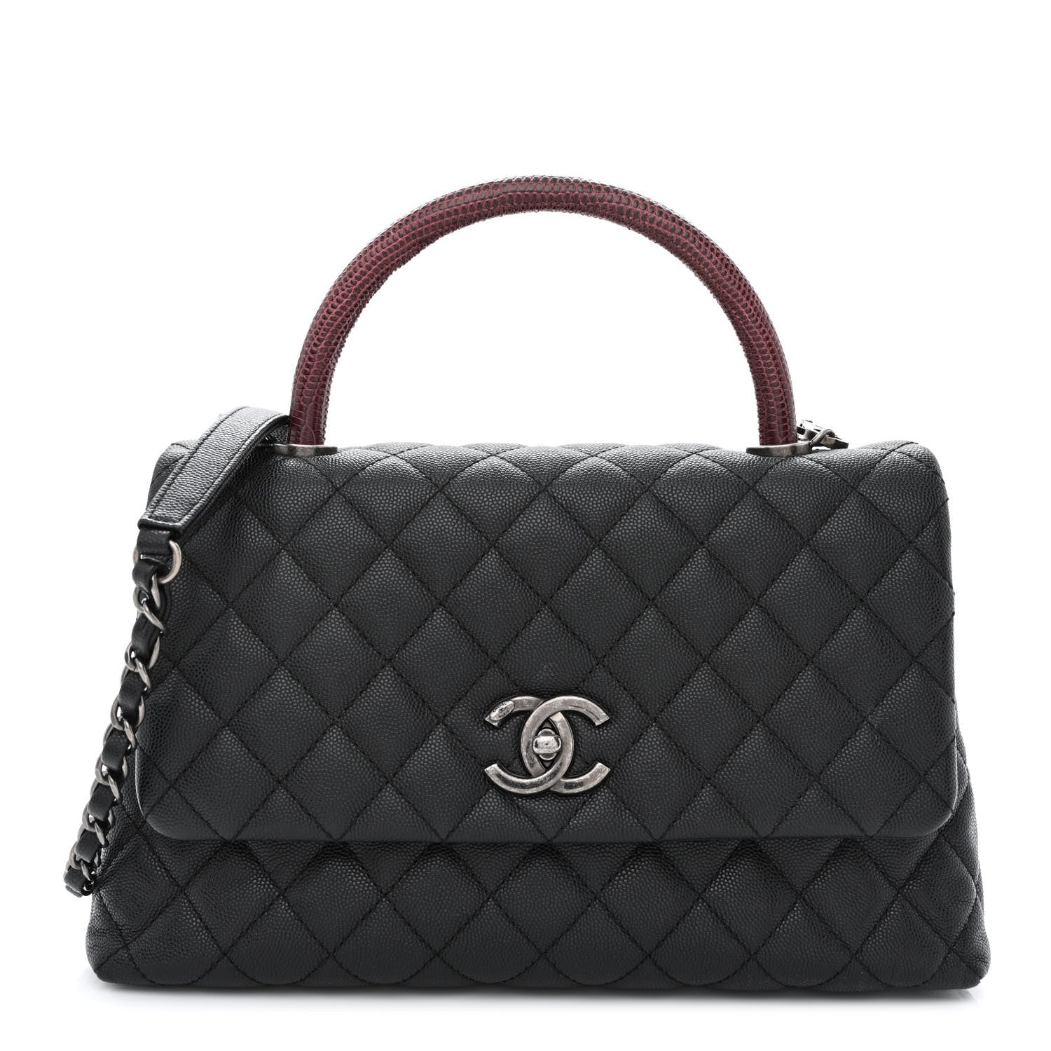 Chanel Caviar Lizard Quilted Small Coco Handle Flap Black 1 of 10