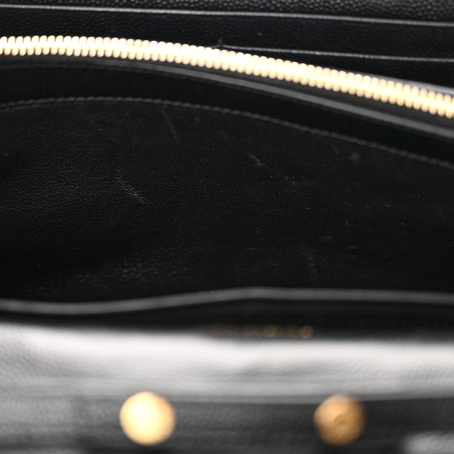 Saint Laurent Grain De Poudre Matelasse Chevron Monogram Chain Wallet Black 11 of 14