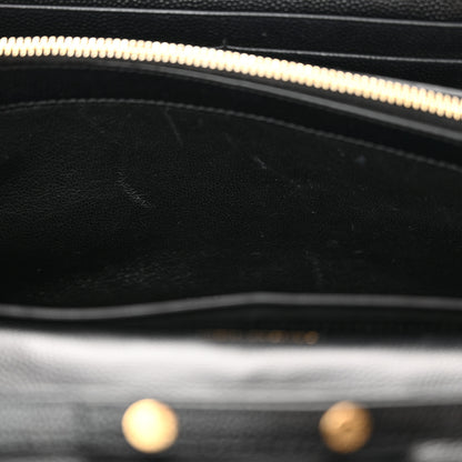 Saint Laurent Grain De Poudre Matelasse Chevron Monogram Chain Wallet Black 11 of 14