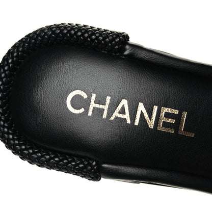 Chanel Lambskin CC Braided Mules 36 Black 7 of 7