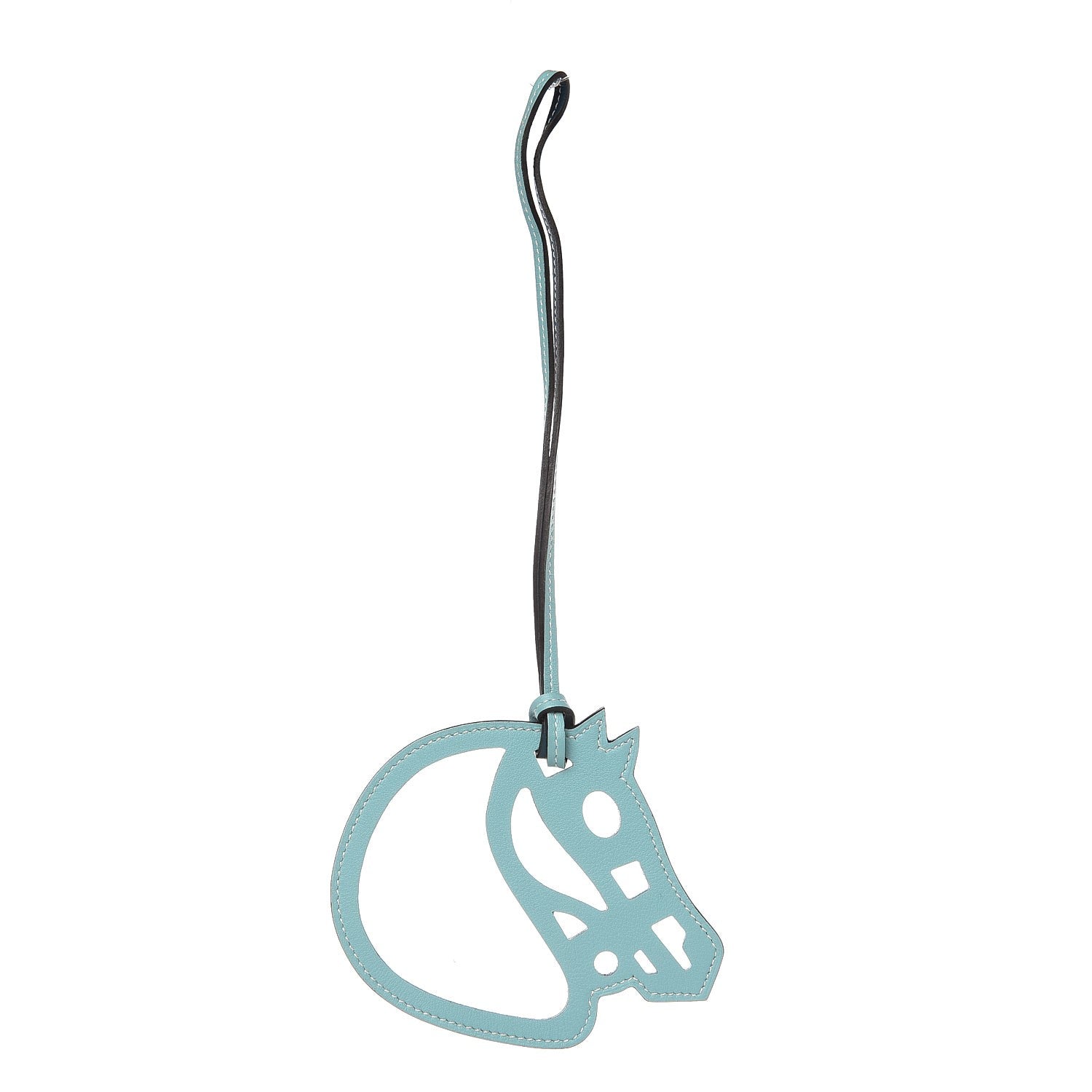 Hermes Swift Paddock Cheval Horse Bag Charm Colvert Bleu Atoll 1 of 3