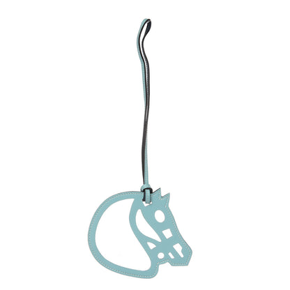 Hermes Swift Paddock Cheval Horse Bag Charm Colvert Bleu Atoll 1 of 3