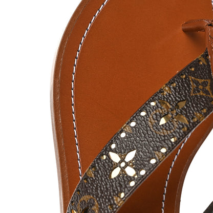 Louis Vuitton Monogram Sunny Flat Thong Sandals 38.5 Brown 9 of 11