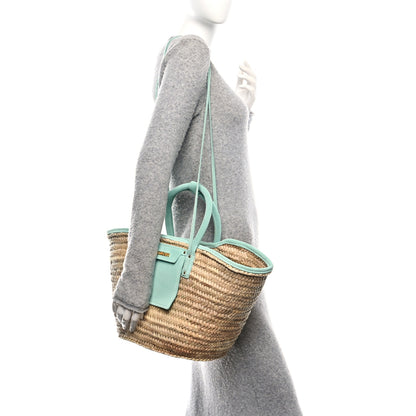 Jacquemus Raffia Suede Le Petit Panier Soli Light Turquoise 2 of 9
