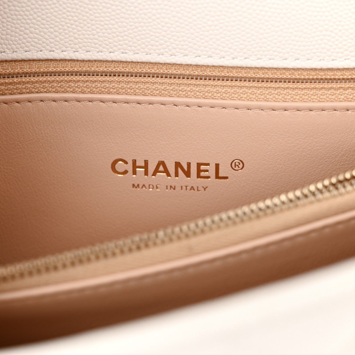 Chanel Caviar Quilted Small Chain Coco Handle Flap White 6 of 13