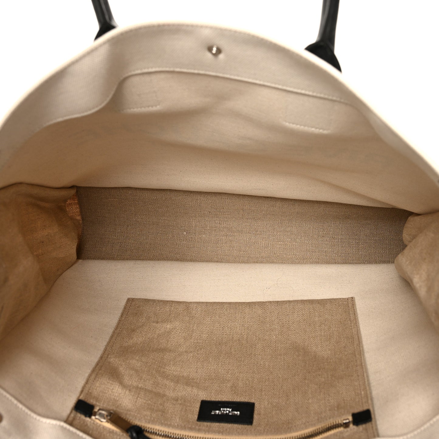 Linen Calfskin Rive Gauche Tote Optic White