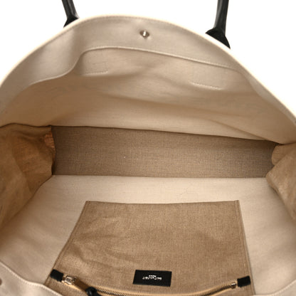 Saint Laurent Linen Calfskin Rive Gauche Tote Optic White 5 of 6