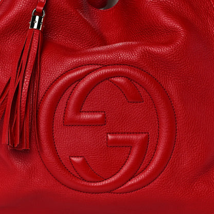 Gucci Pebbled Calfskin Large Soho Shoulder Bag Red 11 of 11